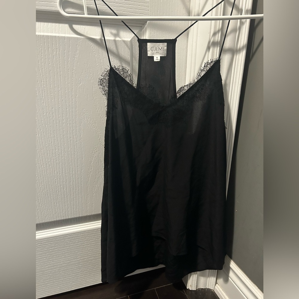 Cami NYC Black Lace Trim Nightgown